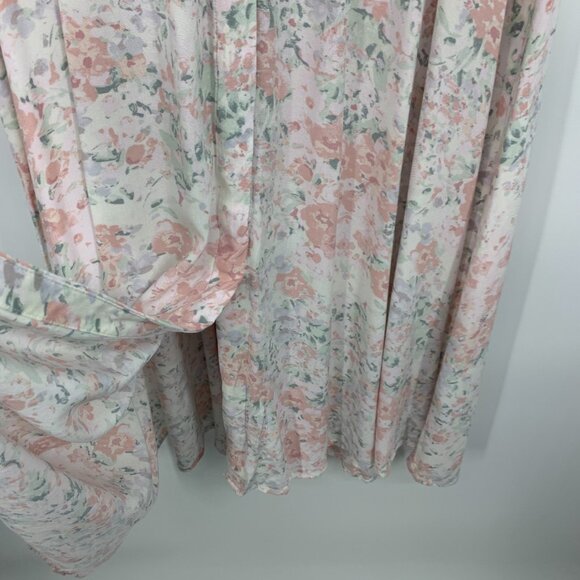 H&M Dress Floral Print Button Down Midi V Neck Short Sleeve - Picture 7 of 12